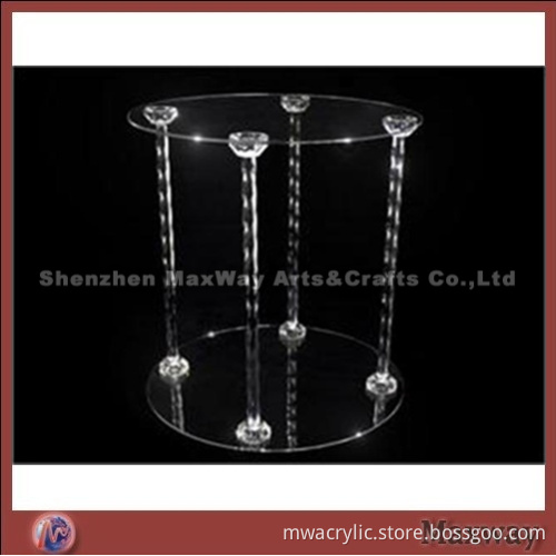 Clear Round Promotional Acrylic 2 Tiers Tower Wedding Party Cup Cake Display Stand Rack